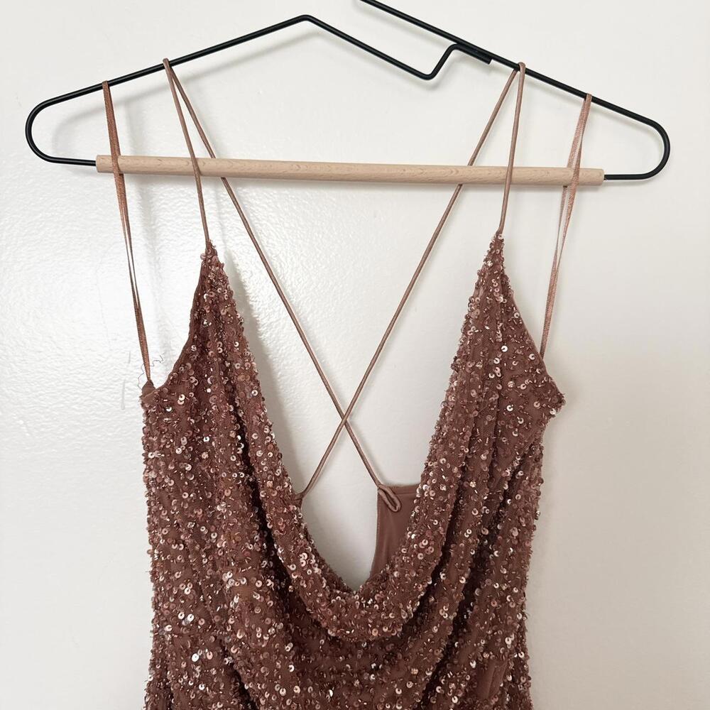 Retrofête Mich Mini Dress in Bronze - Picture 3 of 8
